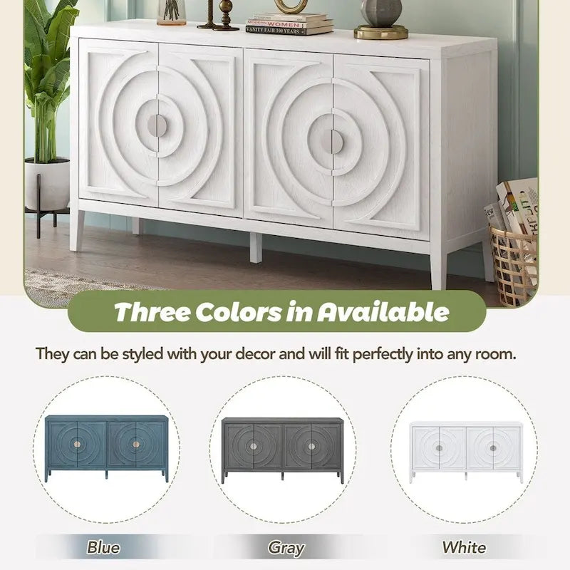 Retro Sideboarddoor with Circular Groove Design Round Metal Door Handle