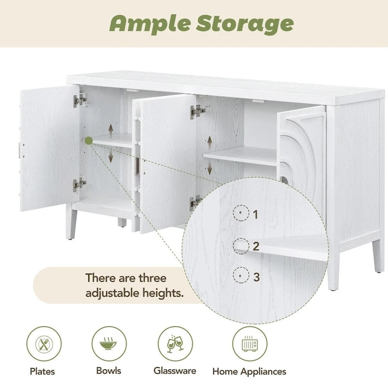 Retro Sideboarddoor with Circular Groove Design Round Metal Door Handle