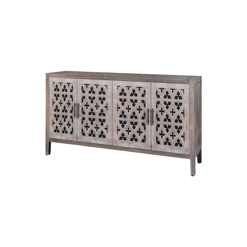 American Country Style Hollow Four-Door Antique Cabinet