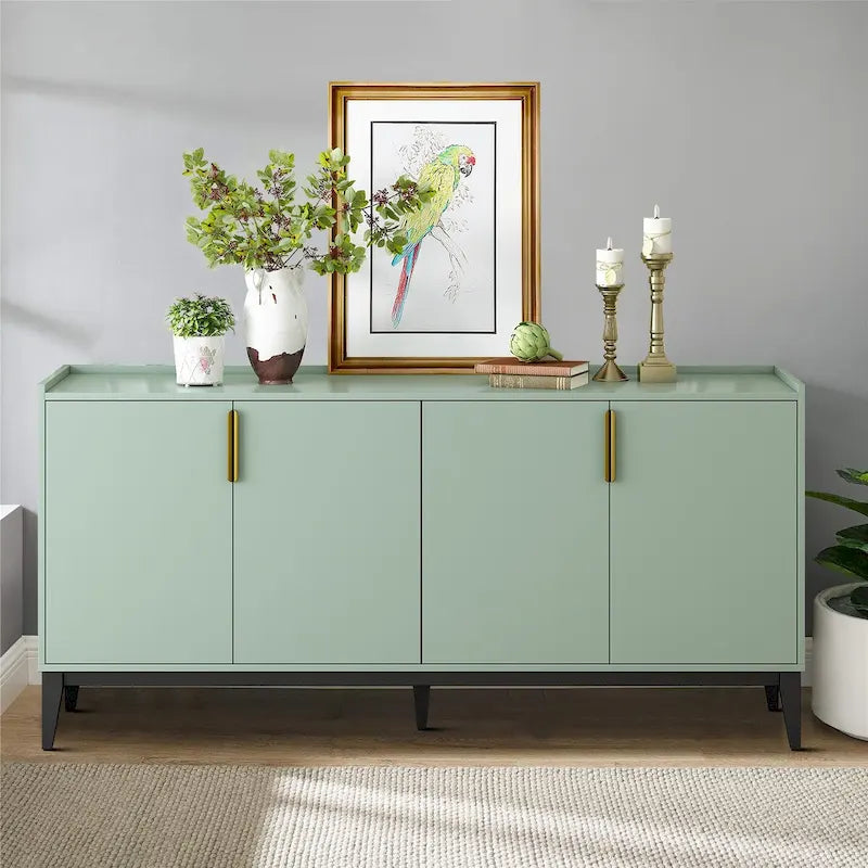 Classic Wooden Sideboard with Solid Rubberwood Legs